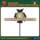 Outdoor owl garden stake scale thermograph metal garden stake wholesale